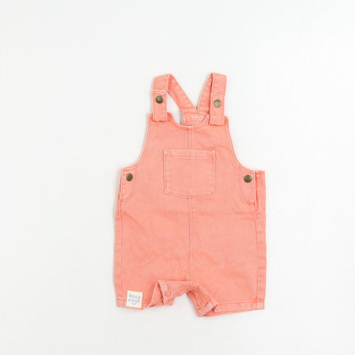 Marks and Spencer Baby Pink Cotton Romper One-Piece Size 0-3 Months Snap