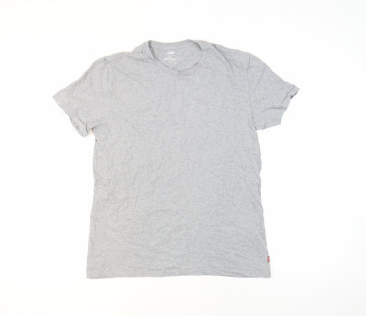 Levi's Mens Grey Cotton T-Shirt Size L Crew Neck