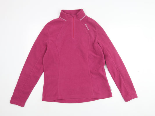 Quechua Womens Pink Polyester Pullover Sweatshirt Size L Zip