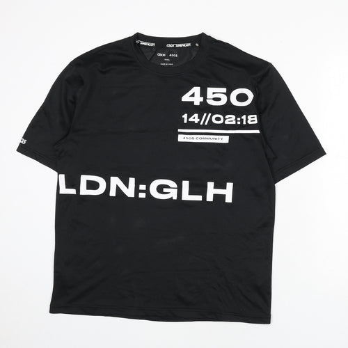 ASOS Mens Black Polyester T-Shirt Size S Round Neck - Numbers, Breathable Material