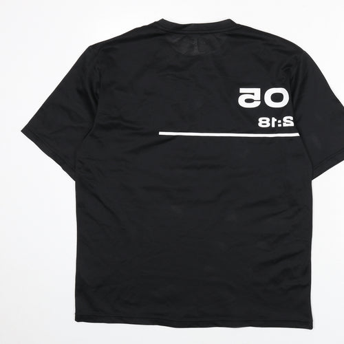 ASOS Mens Black Polyester T-Shirt Size S Round Neck - Numbers, Breathable Material