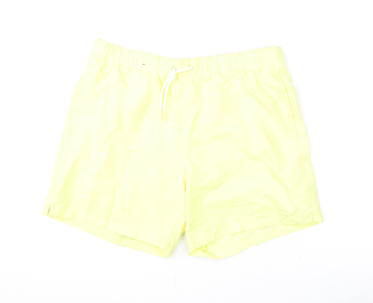 Marks and Spencer Mens Yellow Polyester Bermuda Shorts Size L L6 in Regular Drawstring - Swim Shorts