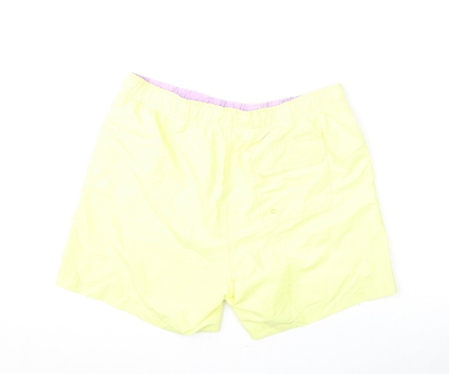 Marks and Spencer Mens Yellow Polyester Bermuda Shorts Size L L6 in Regular Drawstring - Swim Shorts