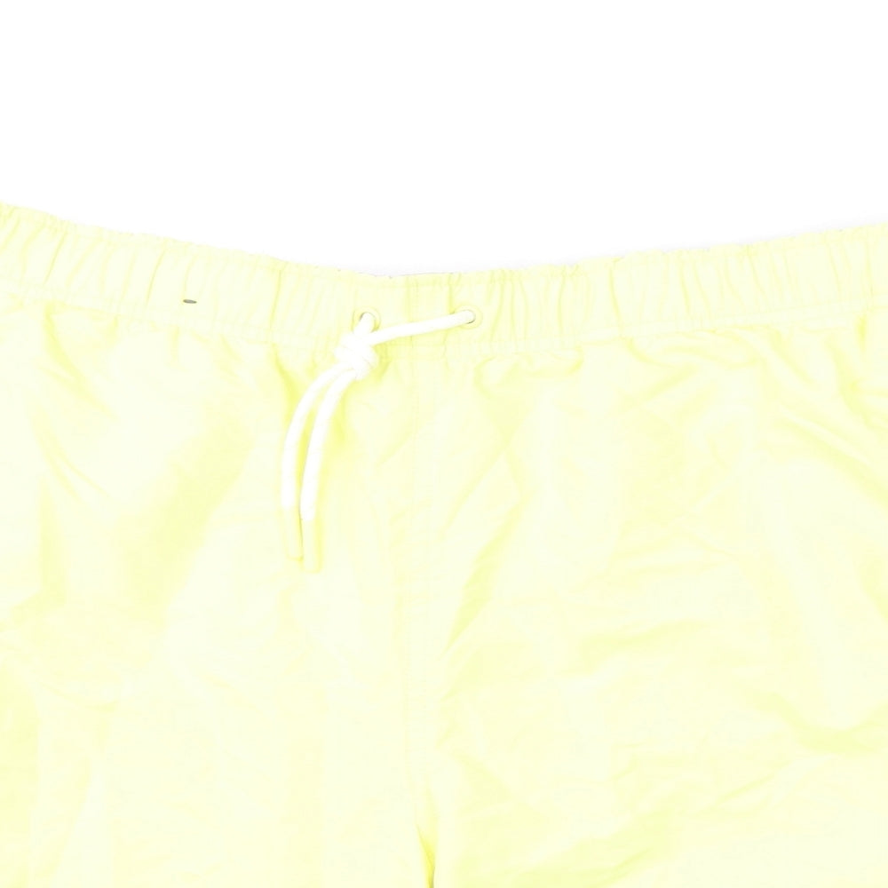 Marks and Spencer Mens Yellow Polyester Bermuda Shorts Size L L6 in Regular Drawstring - Swim Shorts