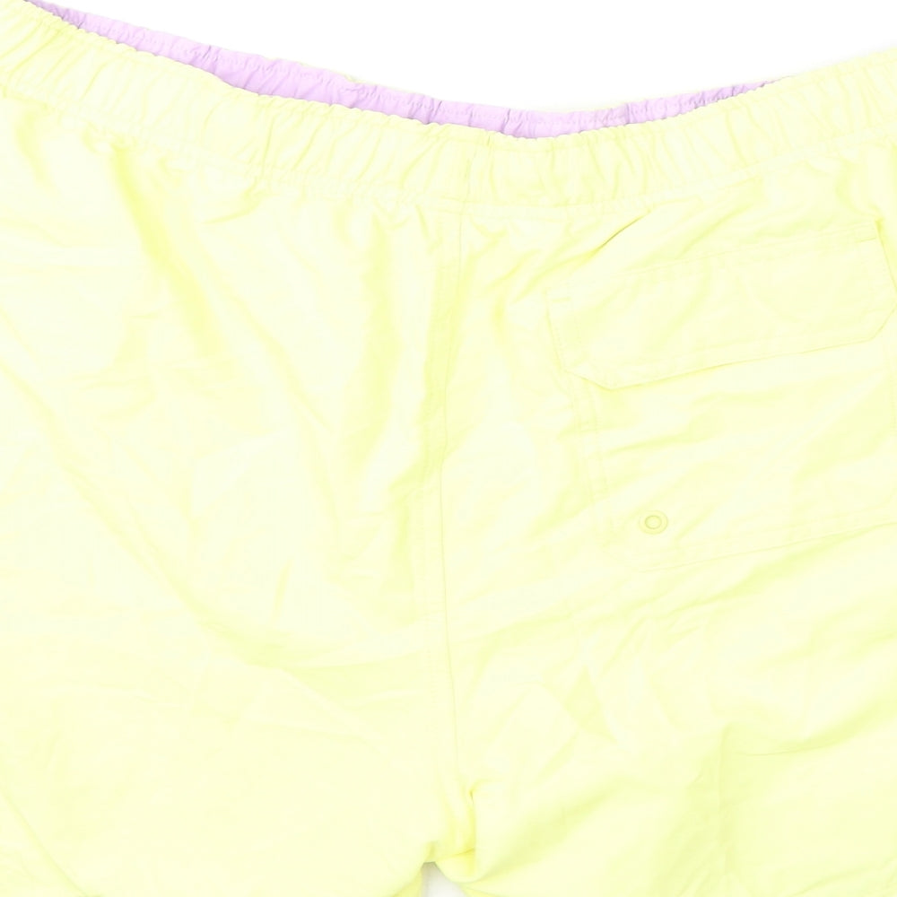 Marks and Spencer Mens Yellow Polyester Bermuda Shorts Size L L6 in Regular Drawstring - Swim Shorts