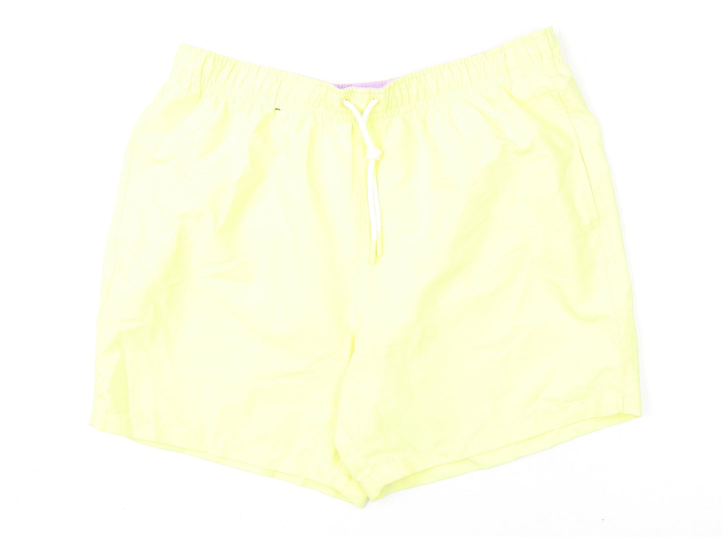 Marks and Spencer Mens Yellow Polyester Bermuda Shorts Size L L6 in Regular Drawstring - Swim Shorts