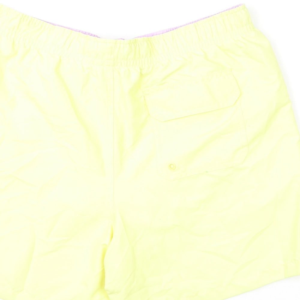 Marks and Spencer Mens Yellow Polyester Bermuda Shorts Size L L6 in Regular Drawstring - Swim Shorts