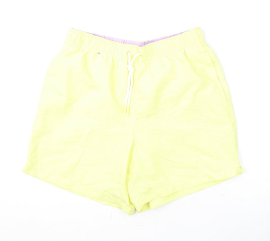 Marks and Spencer Mens Yellow Polyester Bermuda Shorts Size S L6 in Regular Drawstring - Swim Shorts