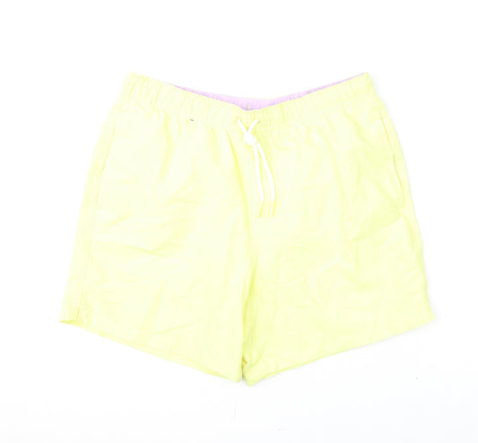 Marks and Spencer Mens Yellow Polyester Bermuda Shorts Size M L6 in Regular Drawstring - Swim Shorts