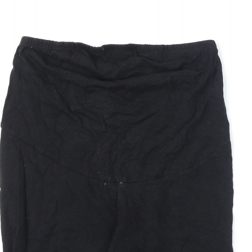 H&M Womens Black Cotton Biker Shorts Size M L9 in Regular Pull On