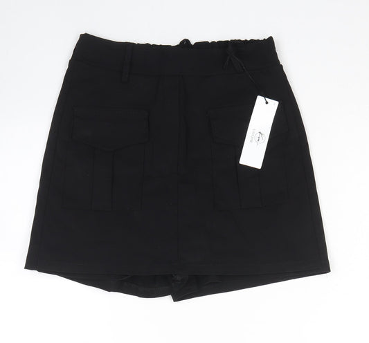 Katchme Womens Black Polyester Basic Shorts Size M L3 in Regular Zip - Skort