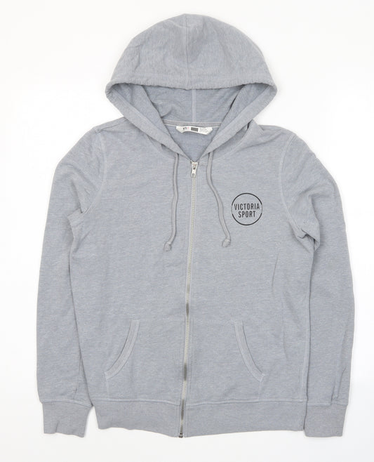 VSX Sport Womens Grey Cotton Full Zip Hoodie Size S Zip - Logo