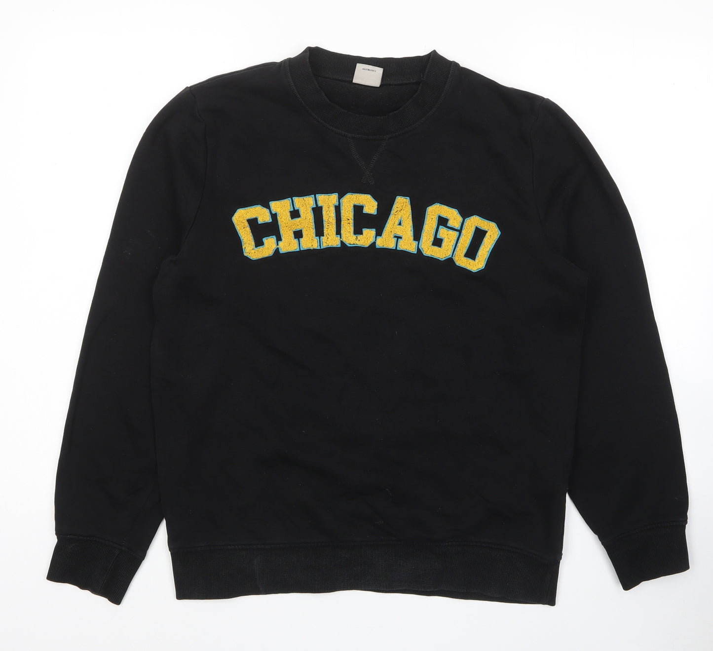 JACK & JONES Mens Black Cotton Pullover Sweatshirt Size M - Chicago