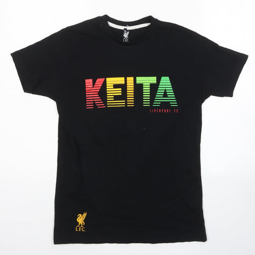 Liverpool FC Mens Black Cotton T-Shirt Size S Round Neck - Keita Liverpool FC