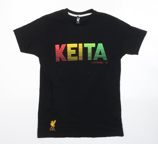 Liverpool FC Mens Black Cotton T-Shirt Size S Round Neck - Keita Liverpool FC