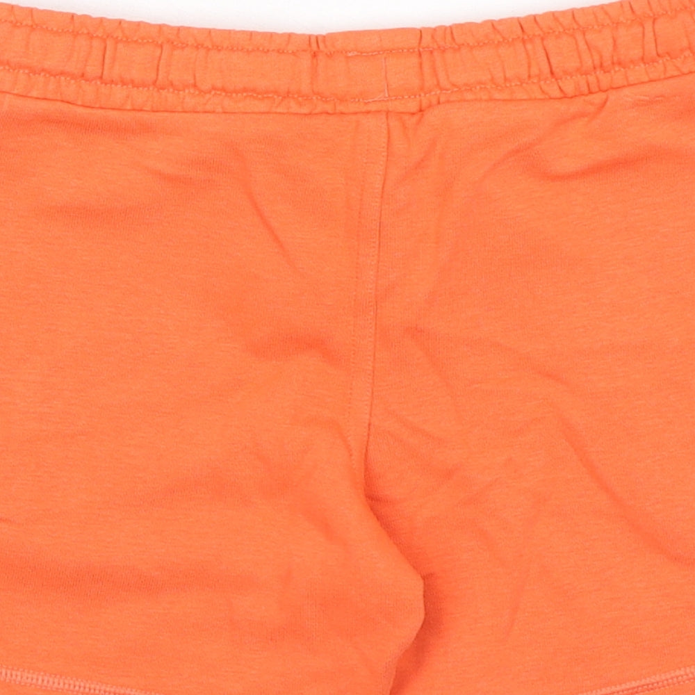 Marks and Spencer Boys Orange Cotton Sweat Shorts Size 5-6 Years Regular Drawstring - Waist 22in Inside Leg 4in