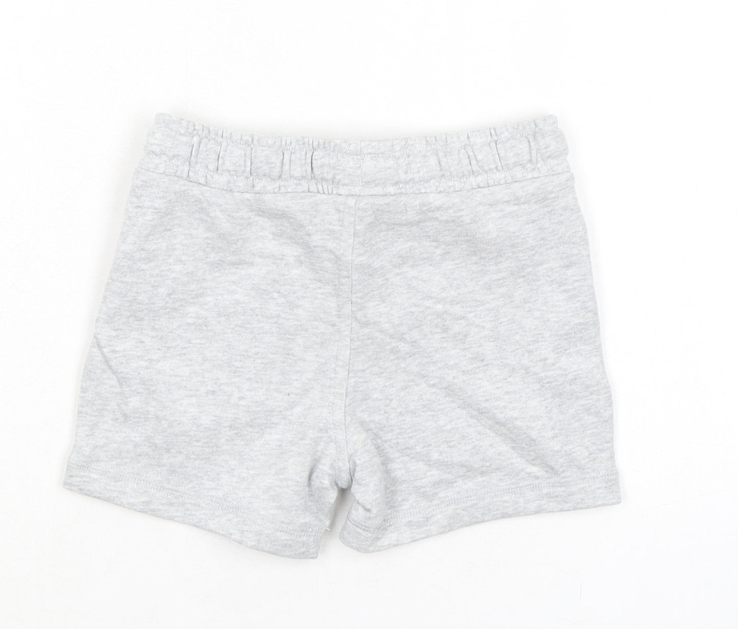 Marks and Spencer Boys Grey Cotton Sweat Shorts Size 2-3 Years Regular Drawstring - Waist 20in Inside Leg 2in