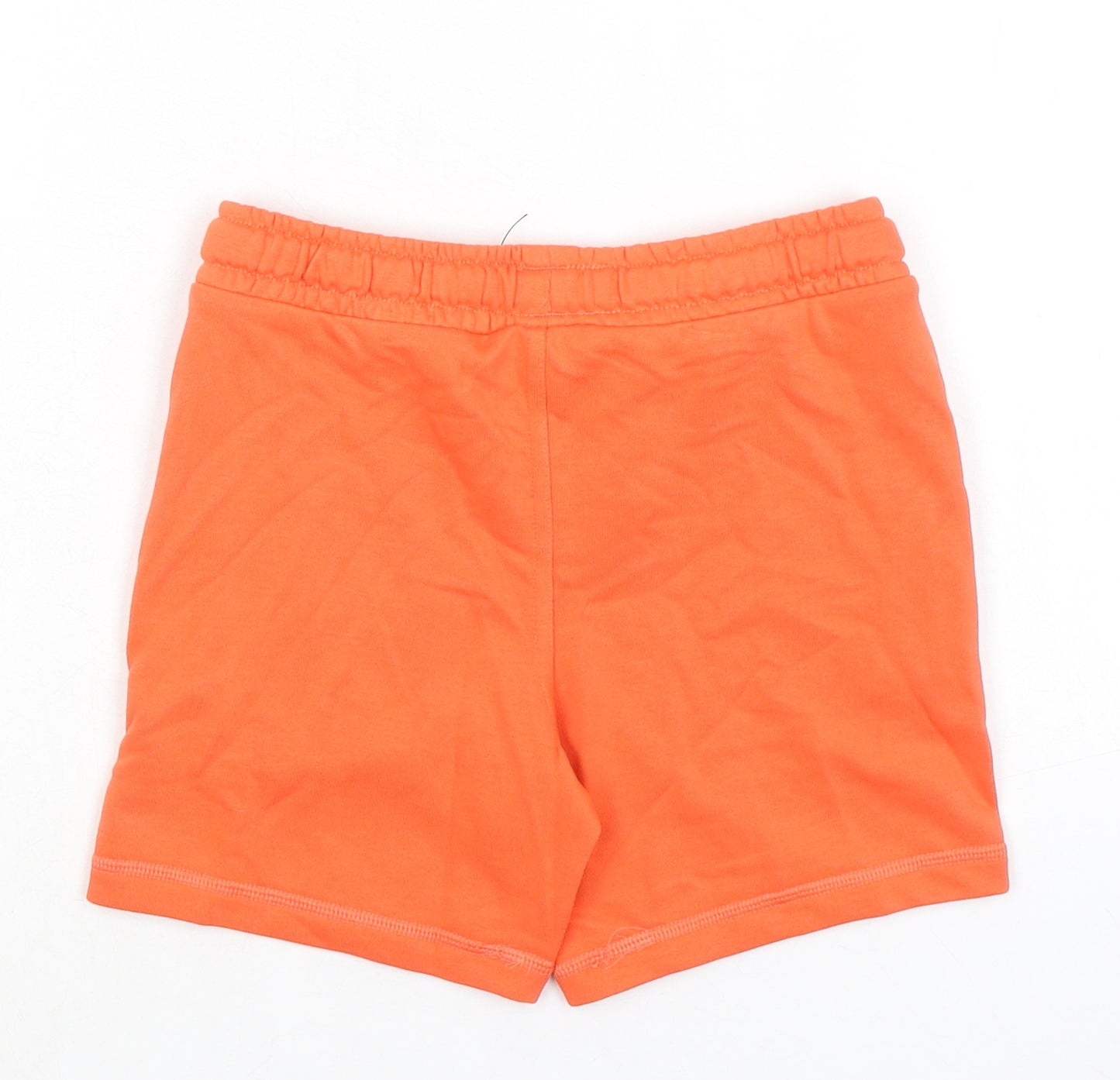 Marks and Spencer Boys Orange Cotton Sweat Shorts Size 5-6 Years Regular Drawstring - Waist 24in Inside Leg 4.5in