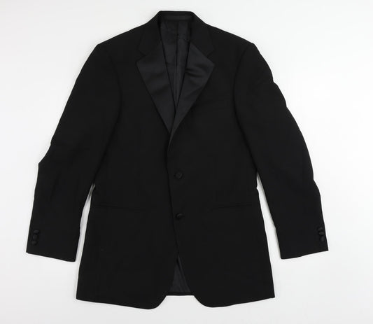 Marks and Spencer Mens Black Polyester Tuxedo Suit Jacket Size 38 Regular