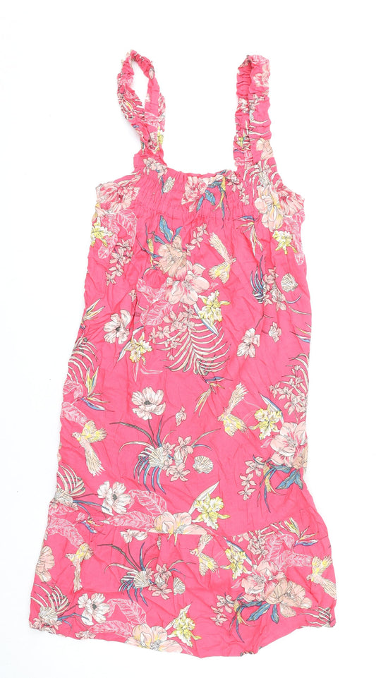 Marks and Spencer Womens Pink Floral Viscose Cami Dress Size 8