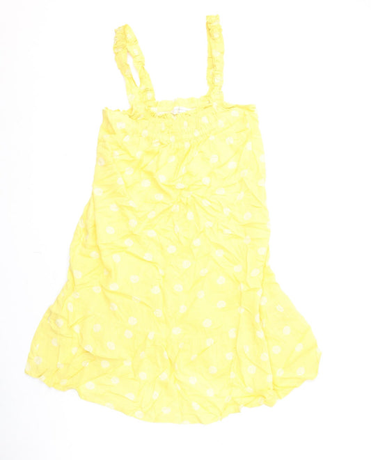 Marks and Spencer Womens Yellow Geometric Viscose Cami Dress Size 8 - Sea Shells