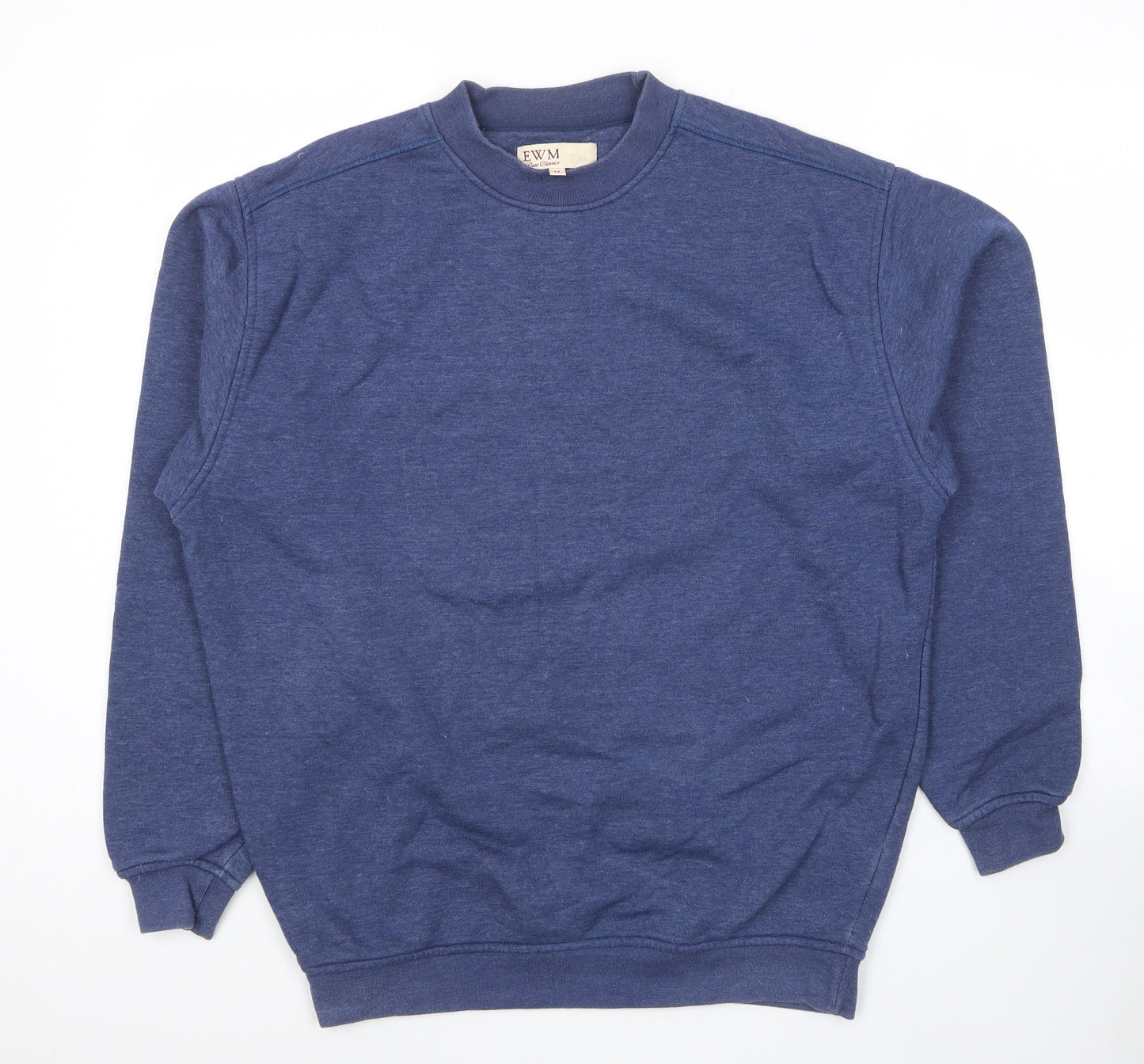 EWM Mens Blue Cotton Pullover Sweatshirt Size M