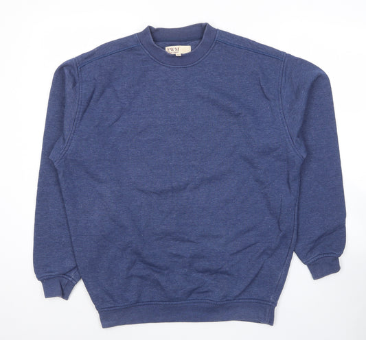 EWM Mens Blue Cotton Pullover Sweatshirt Size M