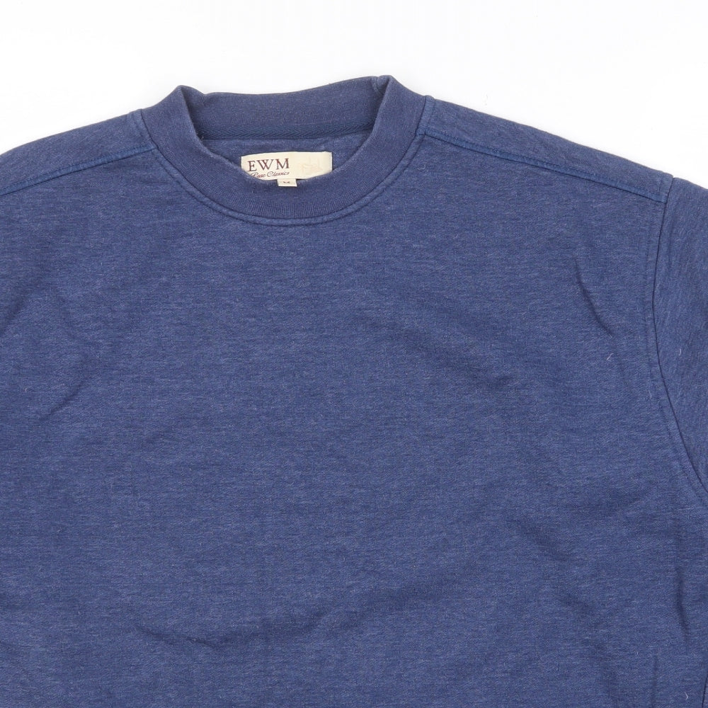 EWM Mens Blue Cotton Pullover Sweatshirt Size M