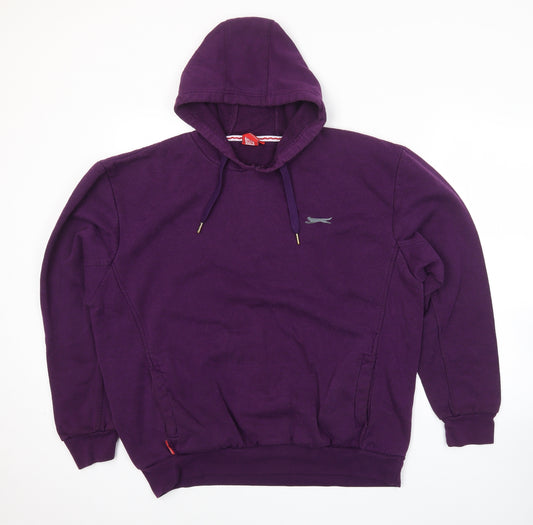 Slazenger Mens Purple Polyester Pullover Hoodie Size XL