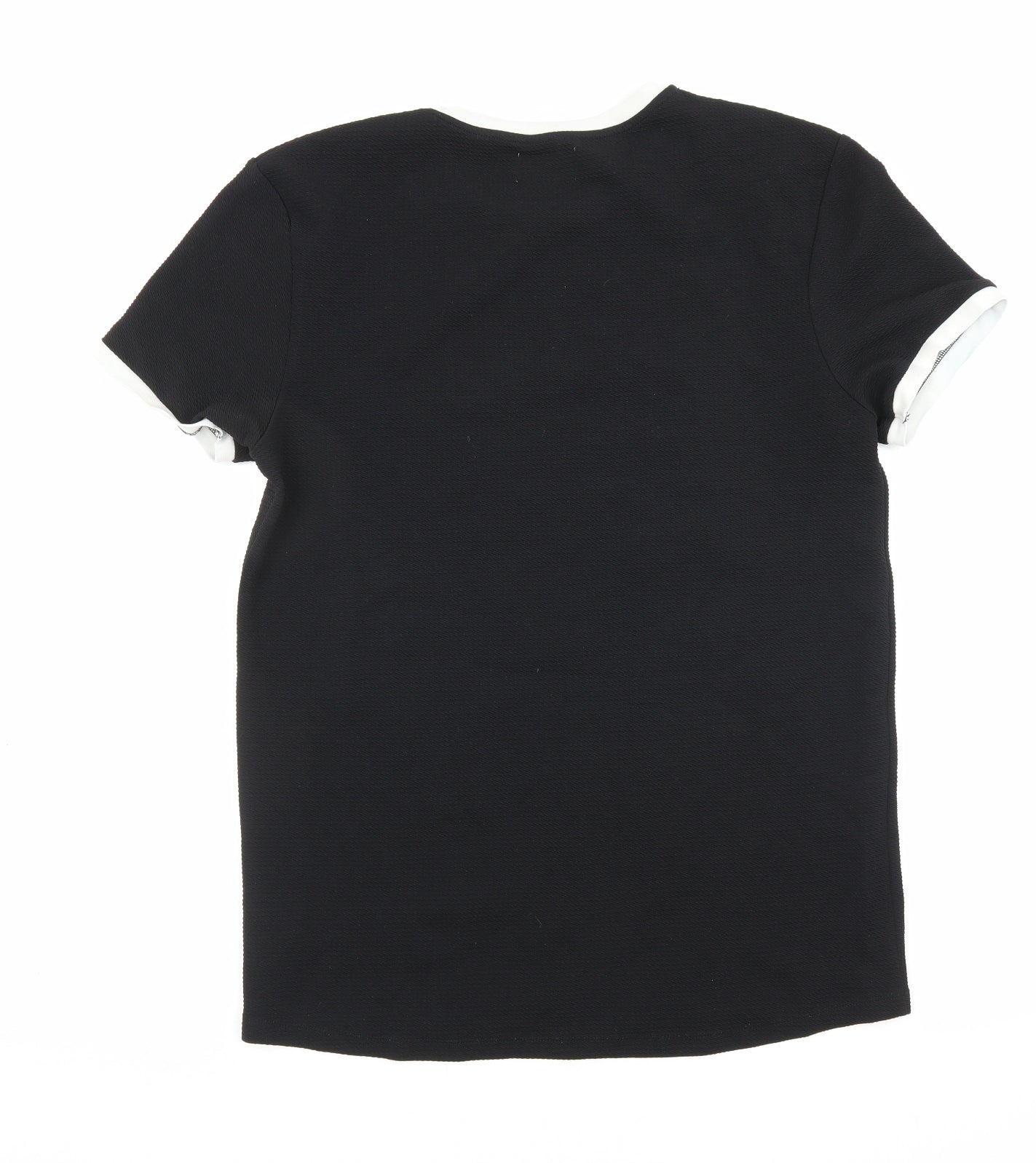 Topman Mens Black Polyester T-Shirt Size M Round Neck