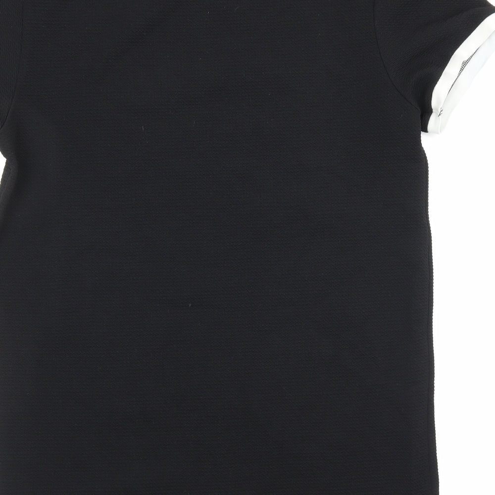 Topman Mens Black Polyester T-Shirt Size M Round Neck