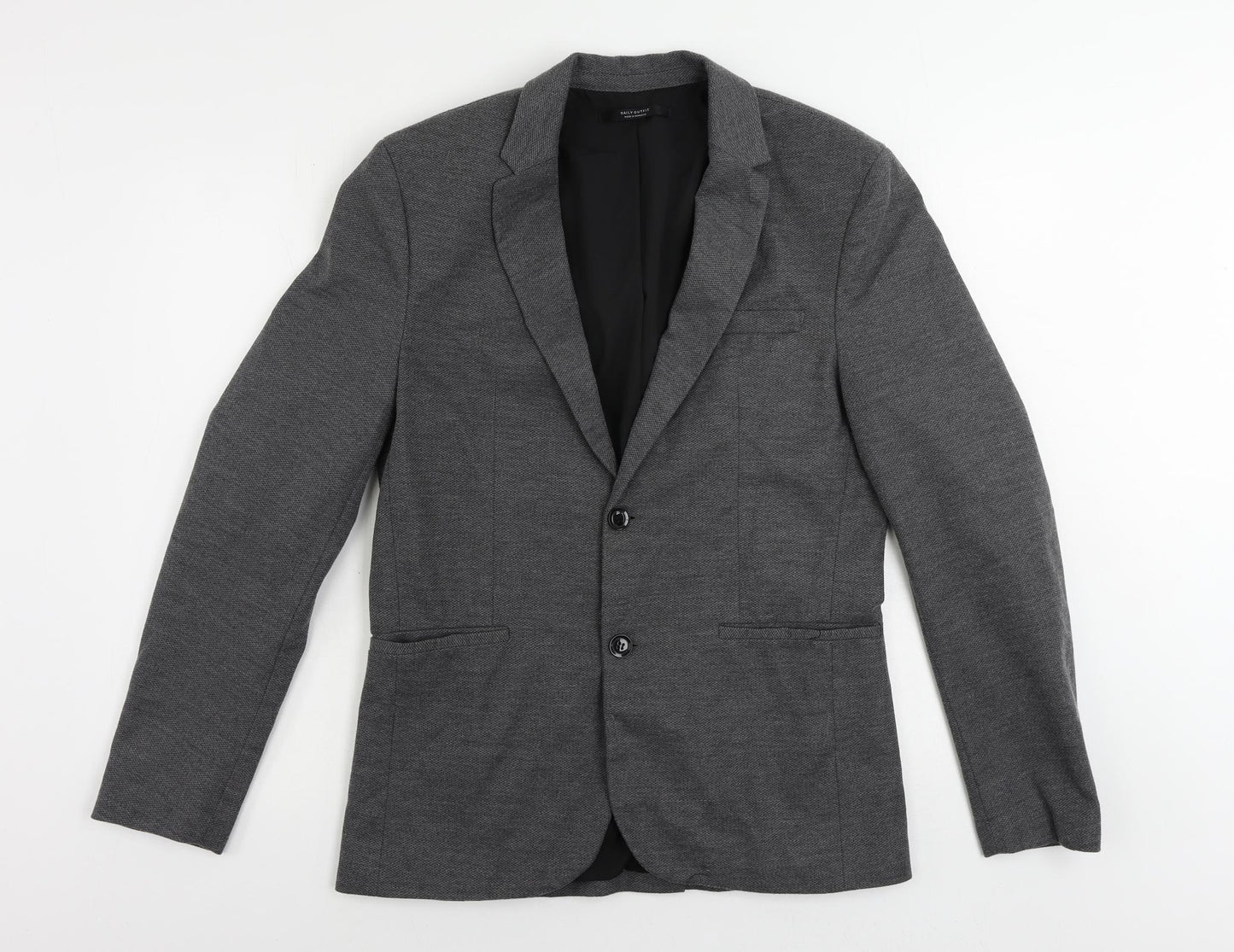 Zara Mens Grey Polyester Jacket Blazer Size M Regular