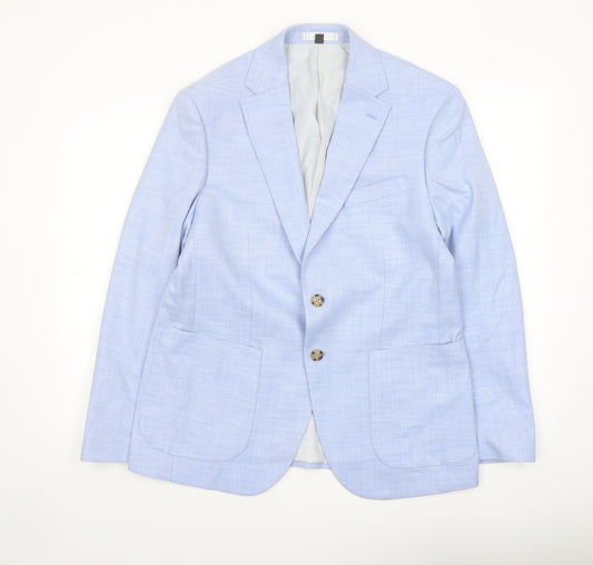 Marks and Spencer Mens Blue Polyester Jacket Suit Jacket Size 40 Regular