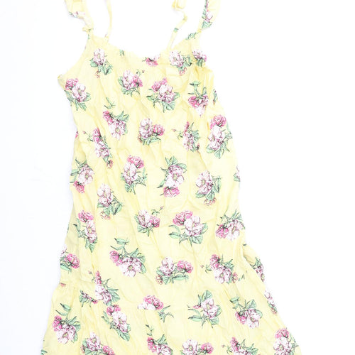 Marks and Spencer Womens Yellow Floral Viscose Cami Dress Size 6