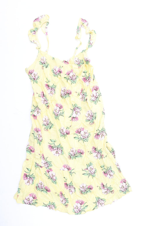 Marks and Spencer Womens Yellow Floral Viscose Cami Dress Size 6