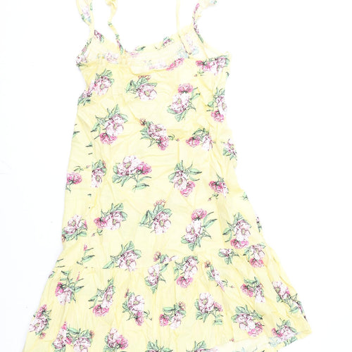 Marks and Spencer Womens Yellow Floral Viscose Cami Dress Size 6