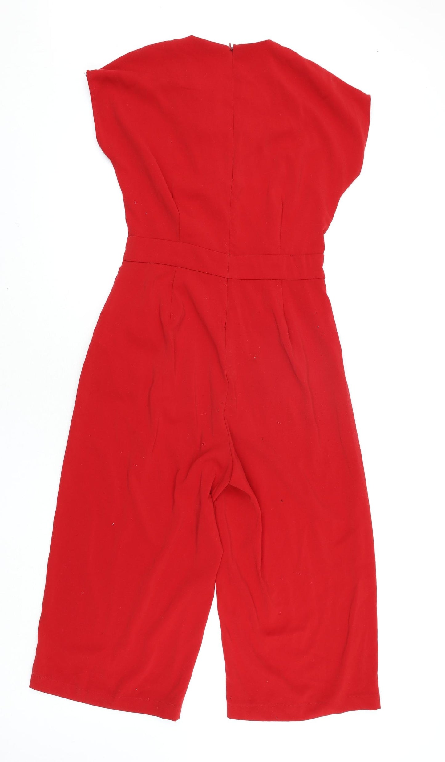 New Look Womens Red Polyester Jumpsuit One-Piece Size 12 L20 in Zip