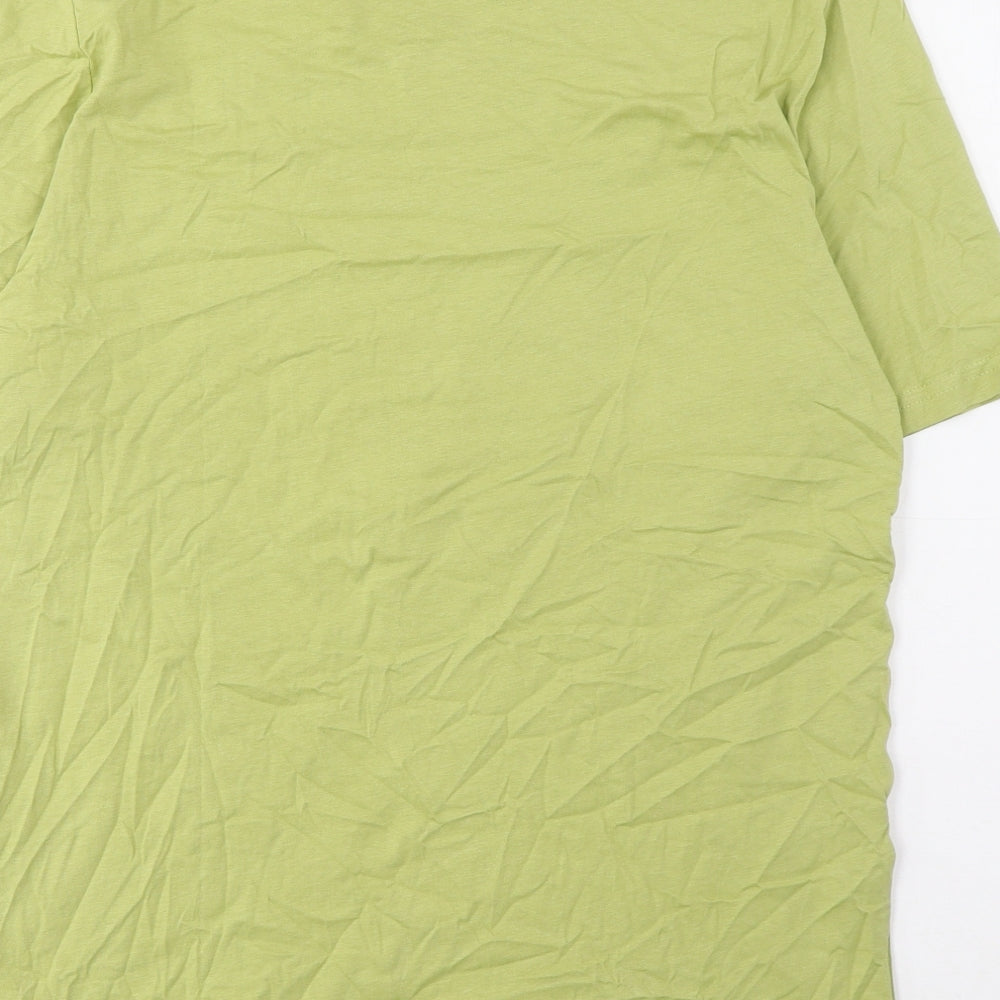 Marks and Spencer Mens Green Cotton T-Shirt Size M Crew Neck