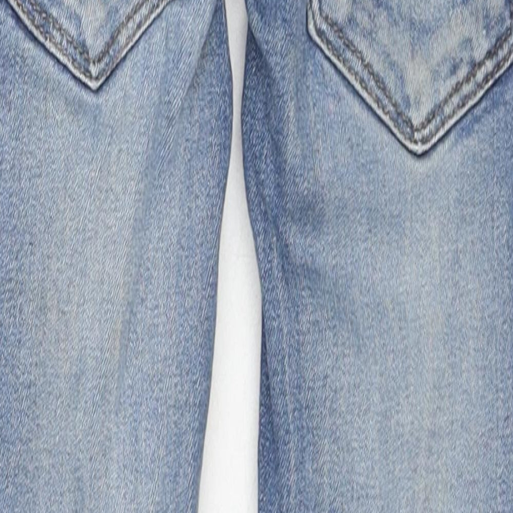 NEXT Boys Blue Cotton Skinny Jeans Size 6 Years L20 in Slim Zip - Adjustable Waist