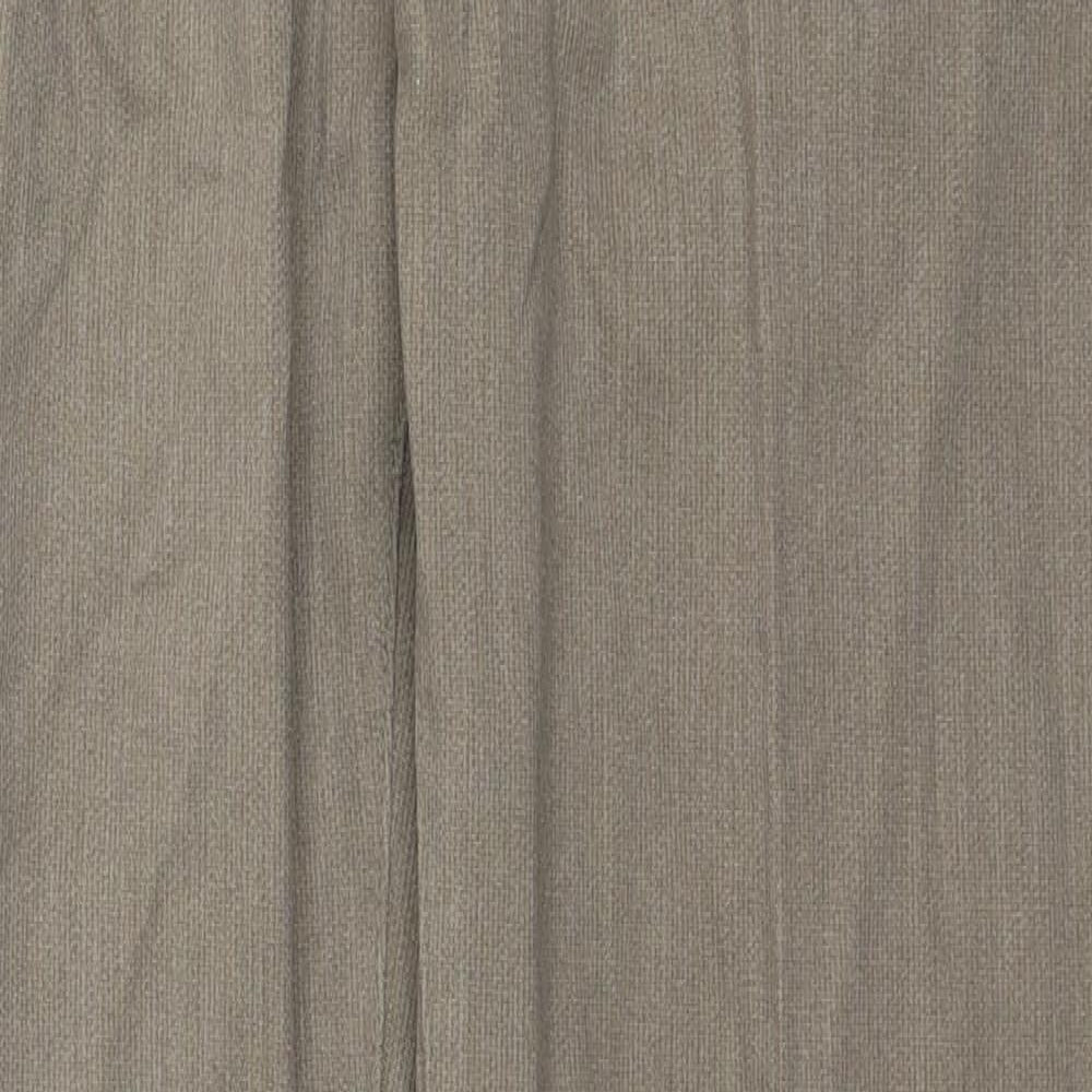 Easy Mens Brown Cotton Trousers Size 34 in L32 in Regular Zip