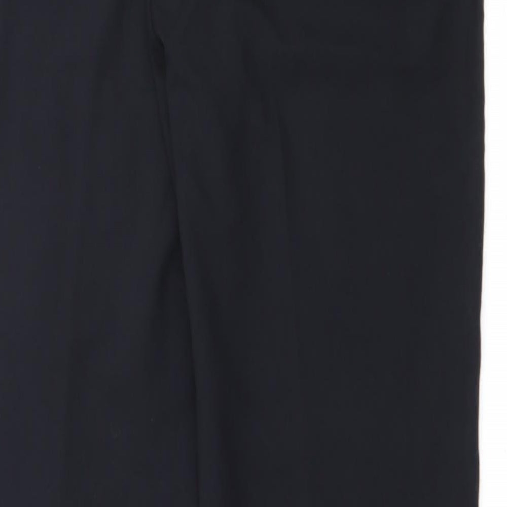 Marks and Spencer Womens Black Polyester Trousers Size 14 L32 in Regular Zip