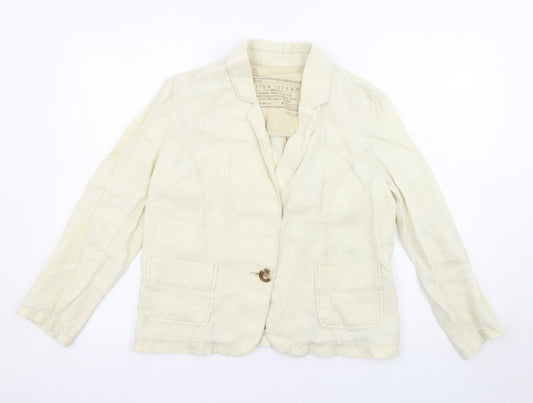 River Island Womens Ivory Jacket Size 10 Button