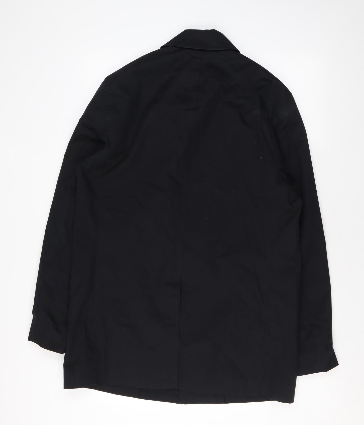 Marks and Spencer Mens Black Rain Coat Coat Size M Button