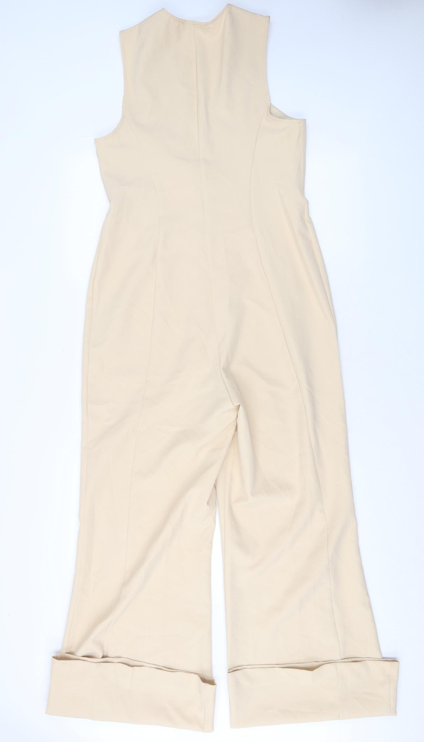 ASOS Womens Beige Polyester Jumpsuit One-Piece Size 12 L32 in Pullover