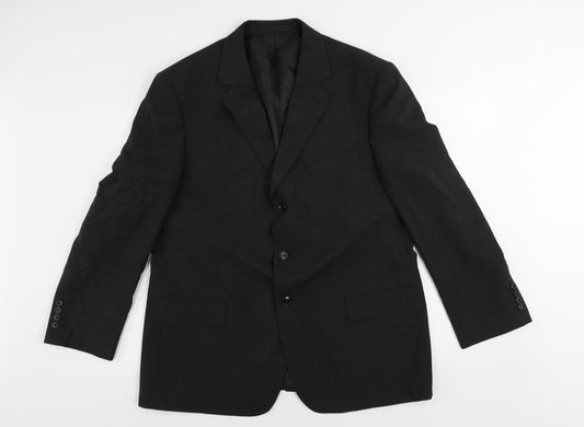 Marks and Spencer Mens Black Polyester Jacket Suit Jacket Size 44 Regular