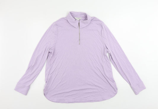 Autograph Womens Purple Modal Pullover Sweatshirt Size 16 Zip