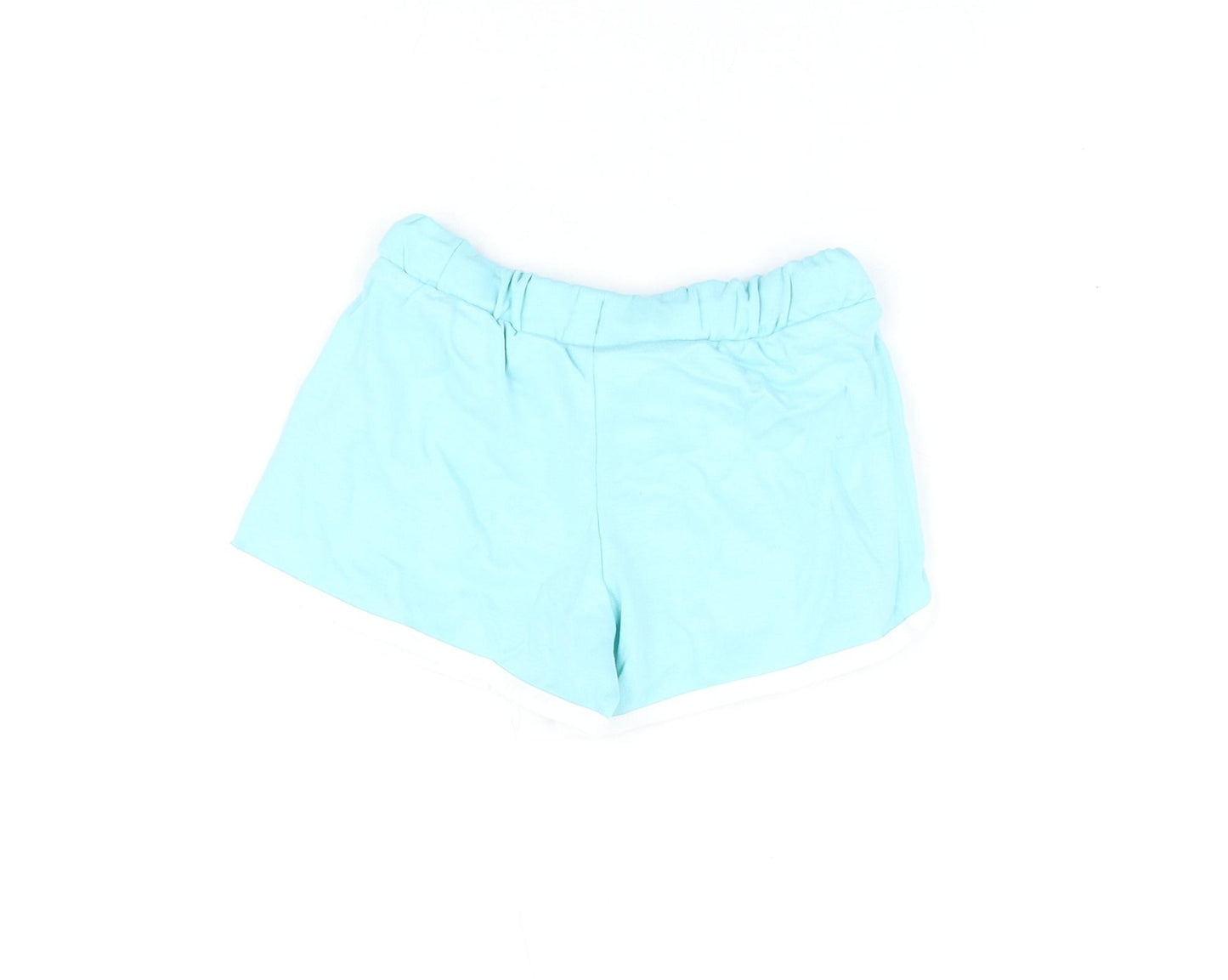 Marks and Spencer Girls Blue Cotton Sweat Shorts Size 3-4 Years Regular Drawstring - Ice Lolly Print