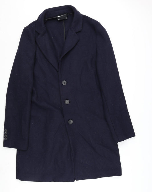 ASOS Mens Blue Overcoat Coat Size M Button