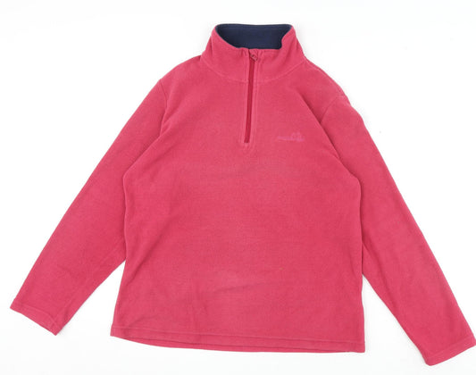 FREEDOMTRAIL Womens Pink Polyester Pullover Sweatshirt Size 12 Zip