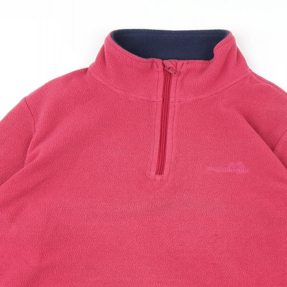 FREEDOMTRAIL Womens Pink Polyester Pullover Sweatshirt Size 12 Zip